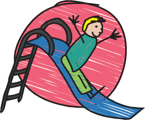 Image of a child going down a slide